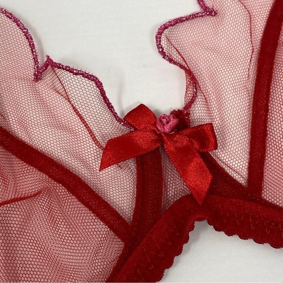 Agent Provocateur Lorna Red Pink Bra NWT - Picture 10 of 14